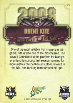 2009 Select Classic - Club Player of the Year #CP6 Brent Kite Back